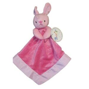 Prestige Baby pink bunny lovey security blanket toy
